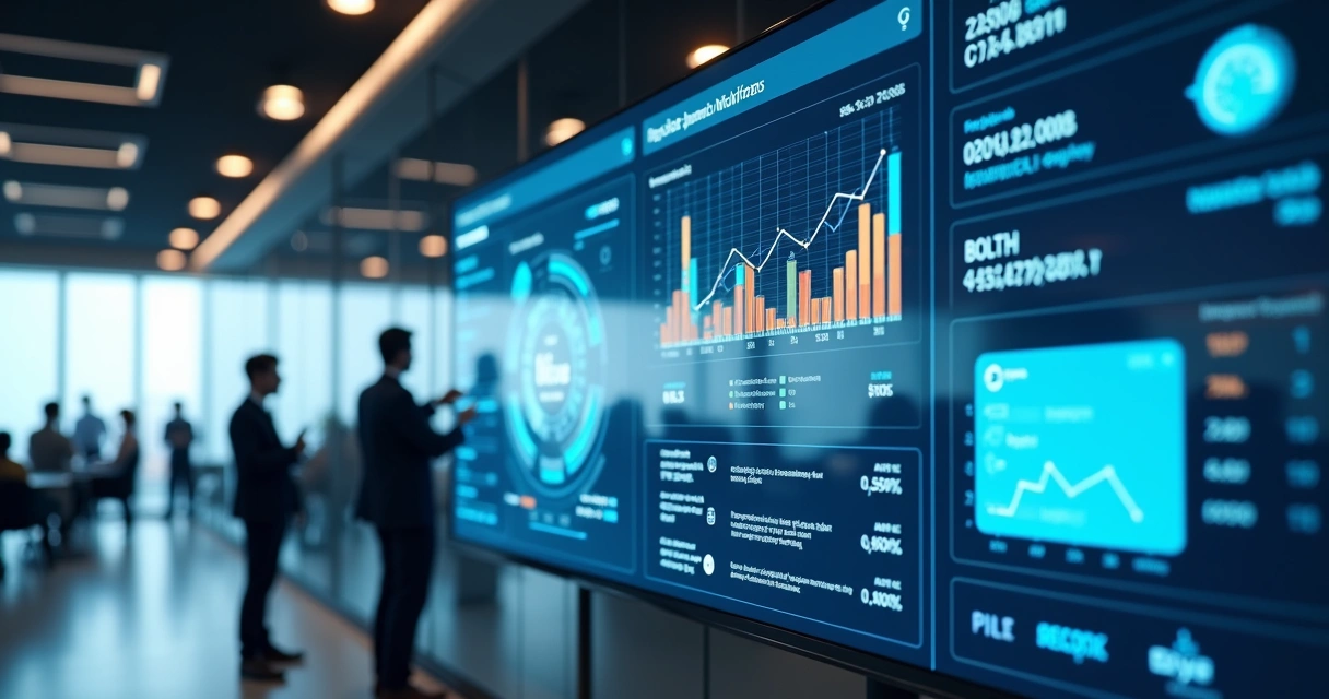 Interface digital moderna mostrando plataforma de pagamento online com gráficos, códigos e ícones de métodos de pagamento como cartão, Pix e boleto