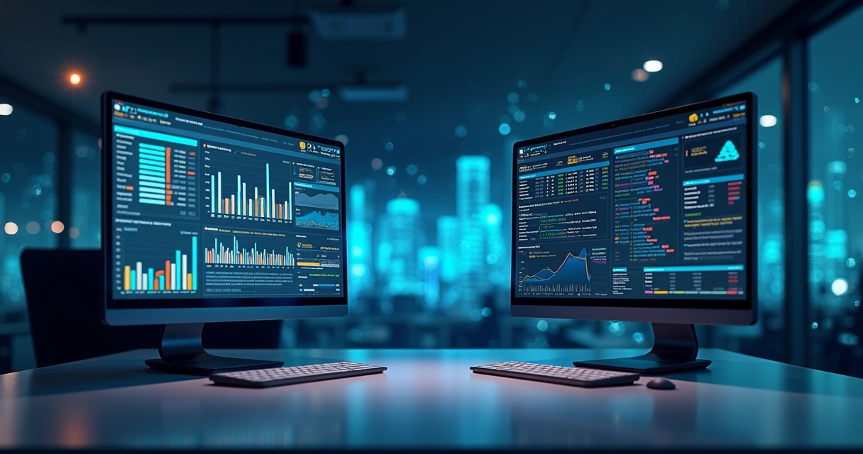 Representação realista de um confronto digital entre duas plataformas de gateway de pagamento, com telas mostrando dados financeiros e gráficos de desempenho lado a lado