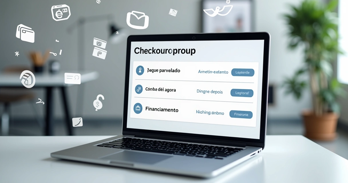 Interface de checkout online mostrando opções de pagamento Klarna em tela clara e moderna